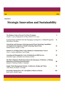 Journal of Strategic Innovation and Sustainability